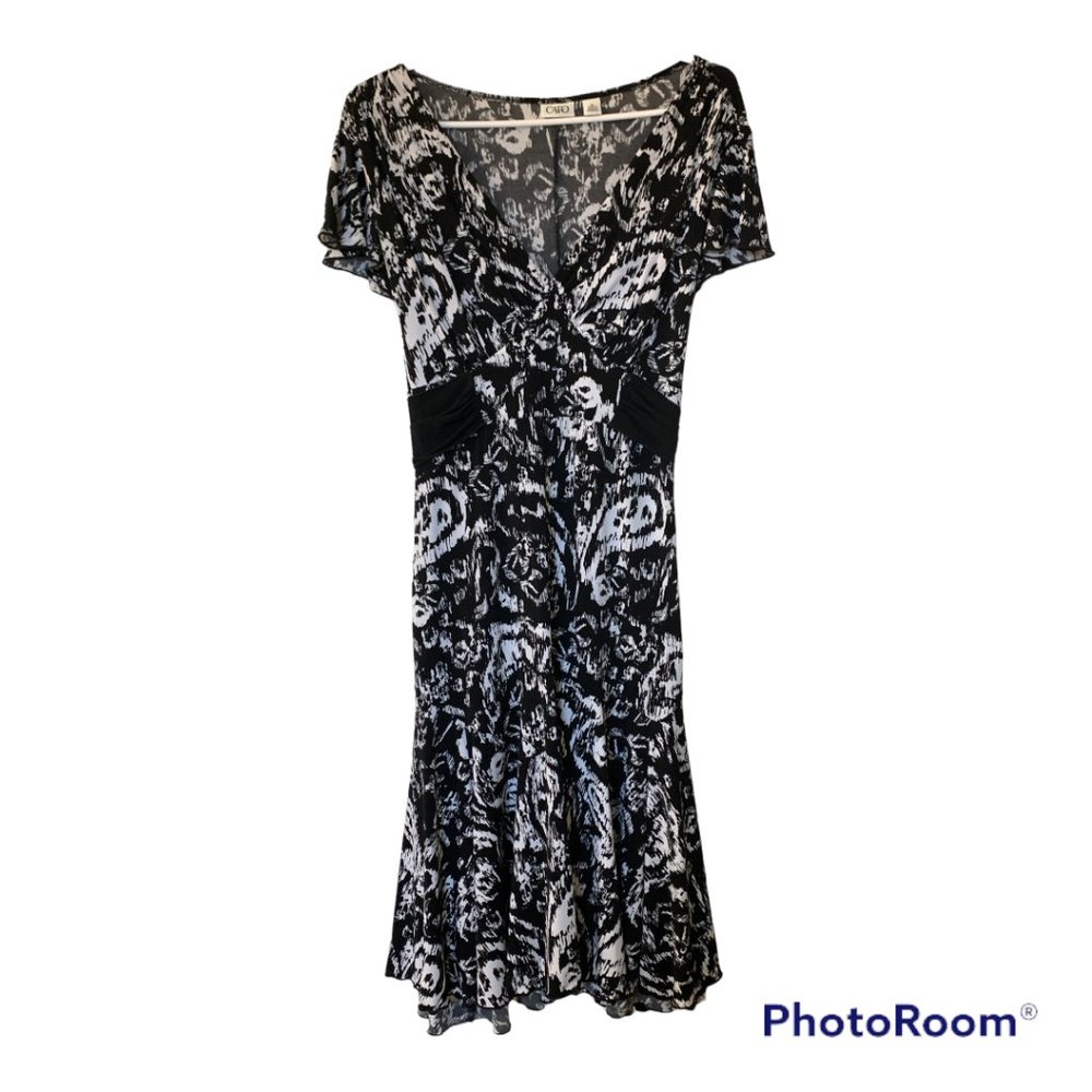 Beautiful Cato Black and White Paisley Dress Size XL